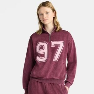 No Boundaries Mineral Wash 97 Quarter Zip Graphic Pullover XS